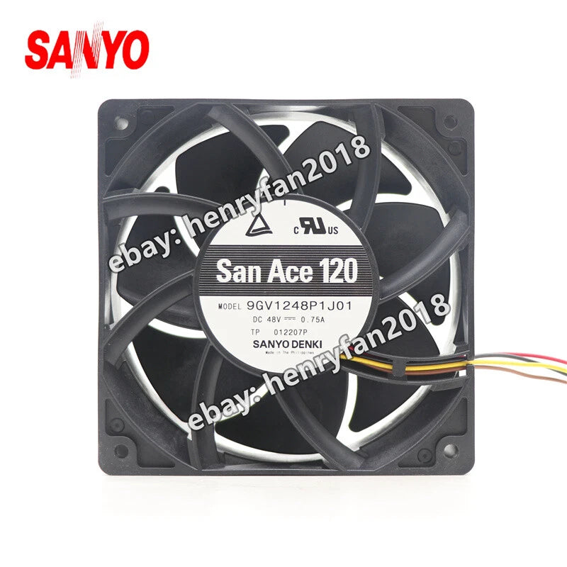 SANYO Denki 9GV1248P1J01 SanAce DC 48V 0.75A 120*120*38MM 4-wire PWM Cooling Fan