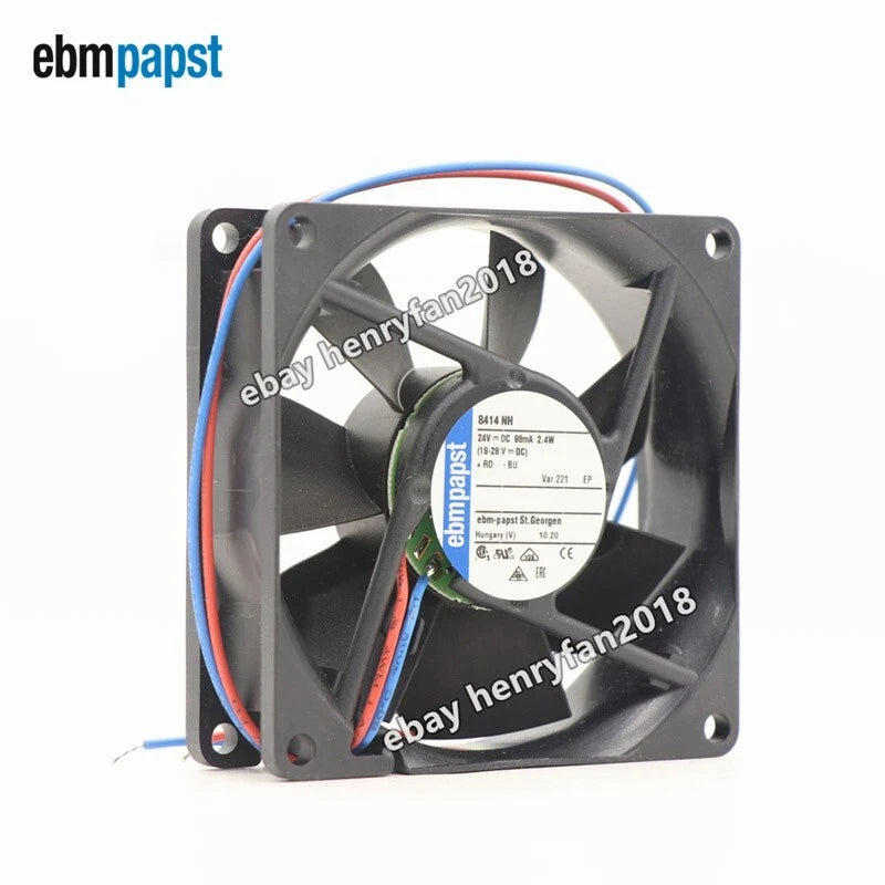 For ebmpapst 8414NH-221 Axial Fan DC 24V 2.4W 98mA 80*80*25mm 2wires Cooling Fan