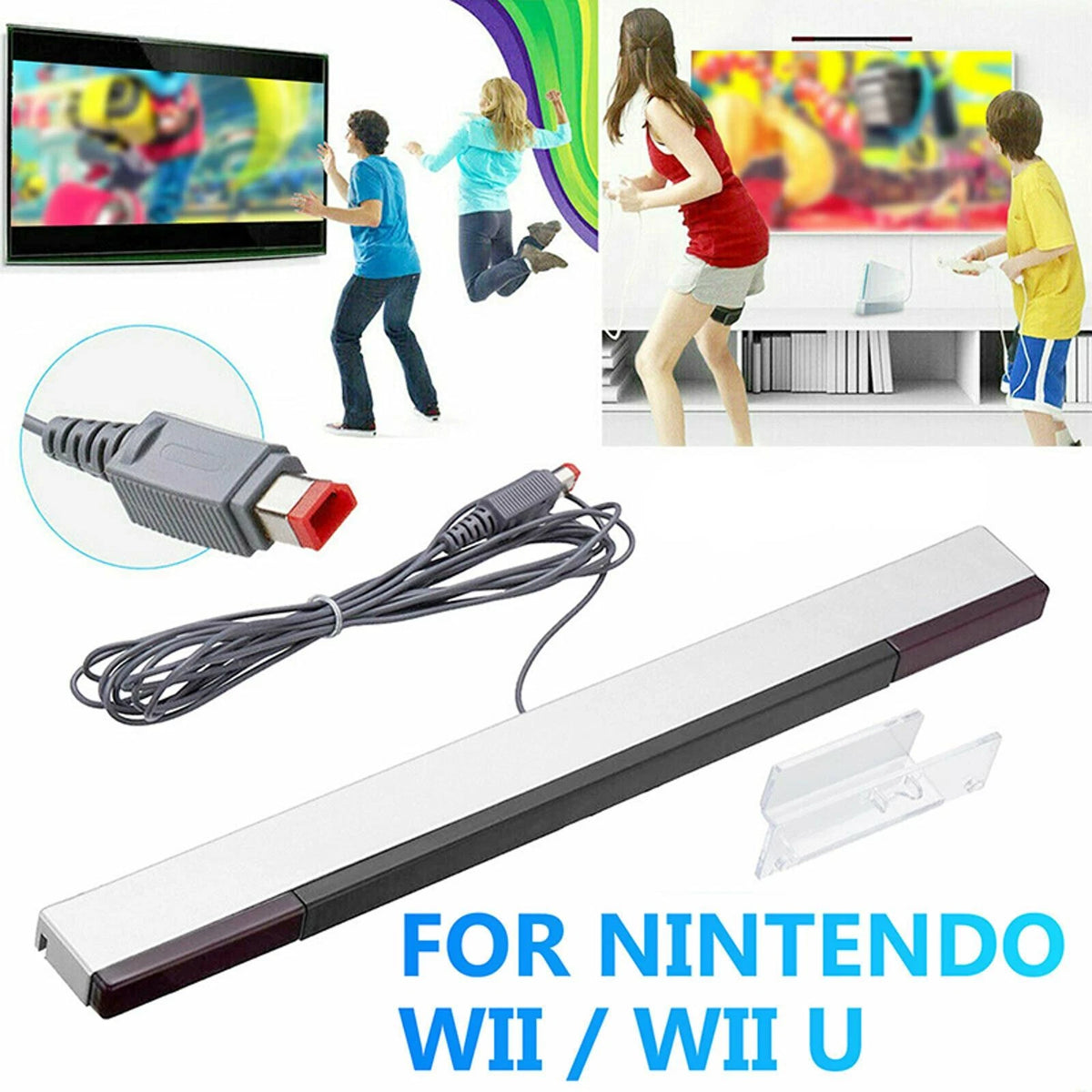 Wired Remote Motion Sensor Bar IR Infrared Ray Inductor For Nintendo Wii / Wii U