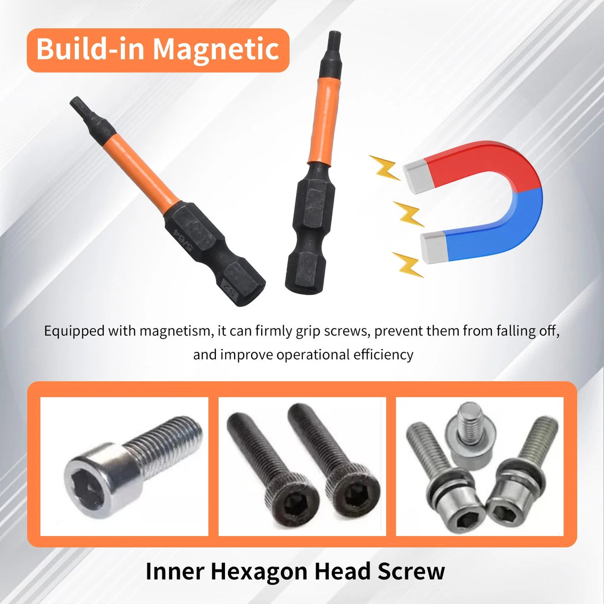 20-Piece Magnetic Hex Screwdriver Bit Set, Metric/SAE, CNC Machined, 1/4" Shank
