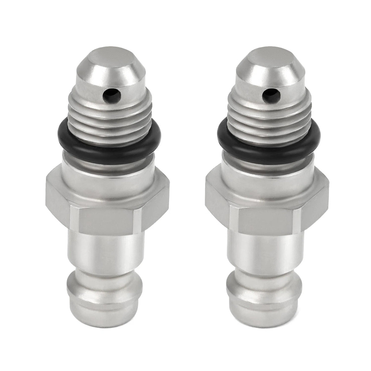 2PCS Front Mount Cylinder Bleed Fittings – 3/8" Compression,9/16"-24 Fine Thread
