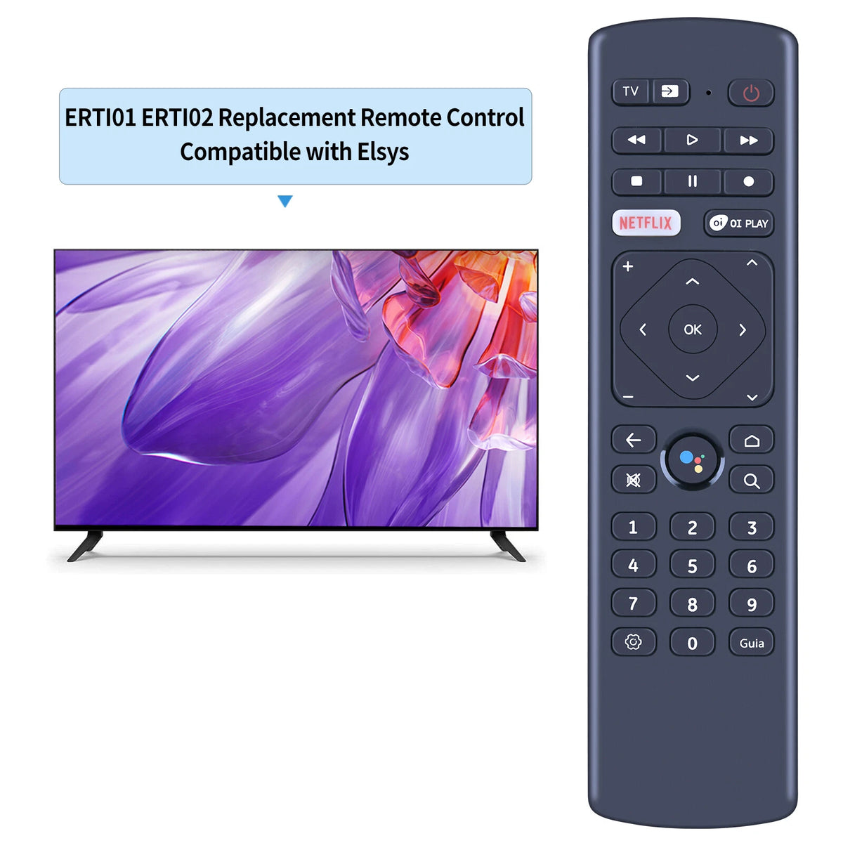 Replacement Remote Control For Elsys ERTI01 ERTI02 Android TV Box Voice