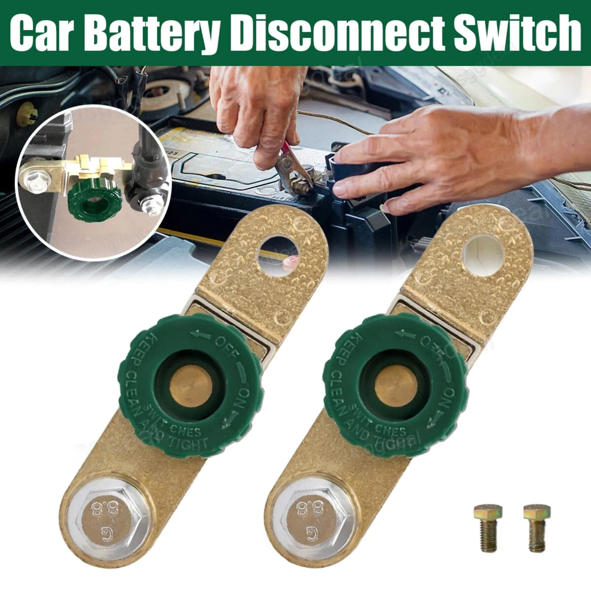 2Pcs Battery Master Switch Side Post Disconnect Isolator Kill Switch 12V 125A