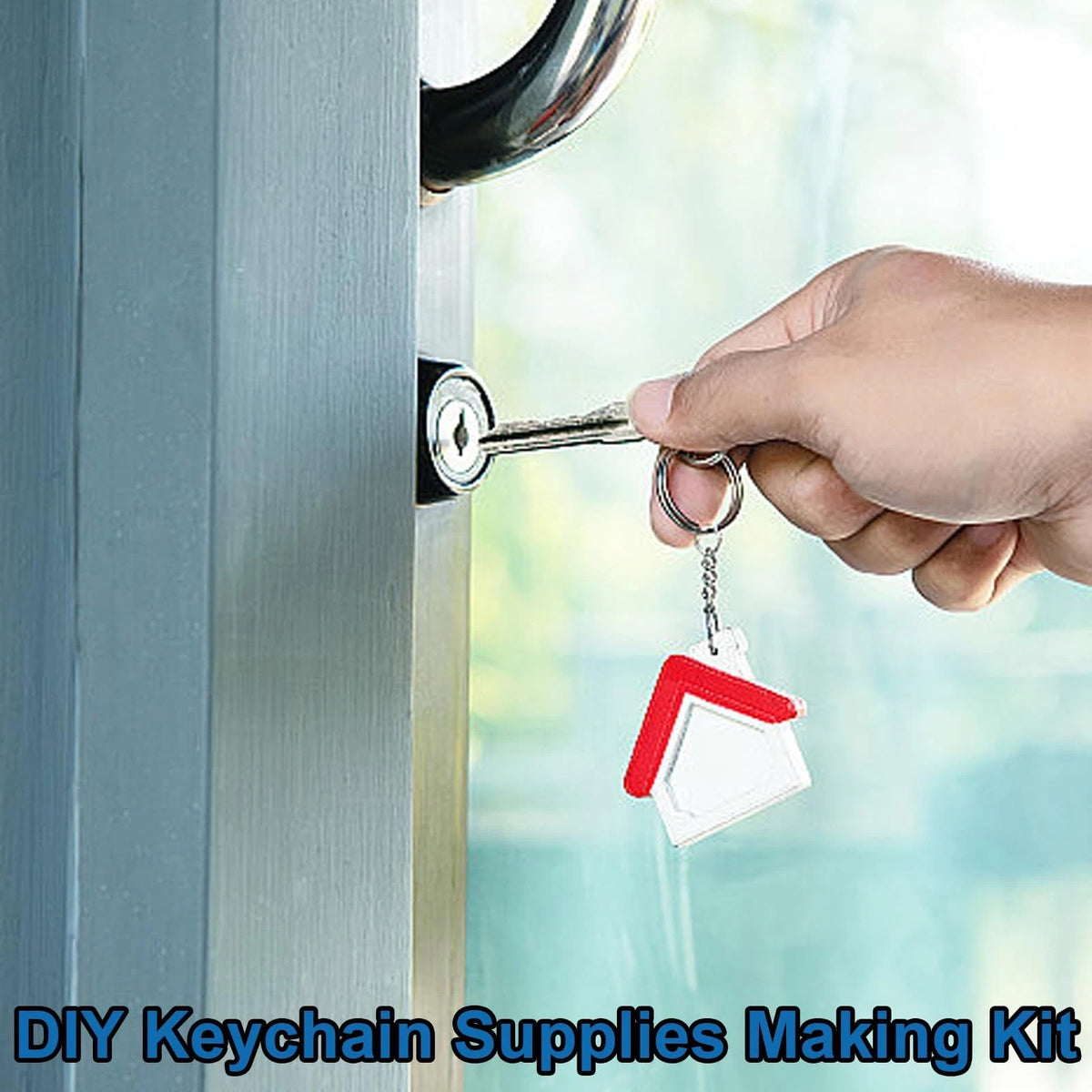 Seept 420Pcs 1" 25mm Keychain Making Kit, Including 140Pcs Sliver