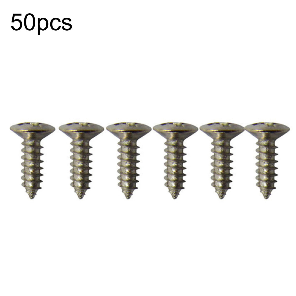 50Pcs Silver Electric Guitar Bass Pickguard Screws For Fender Strat/Tele D