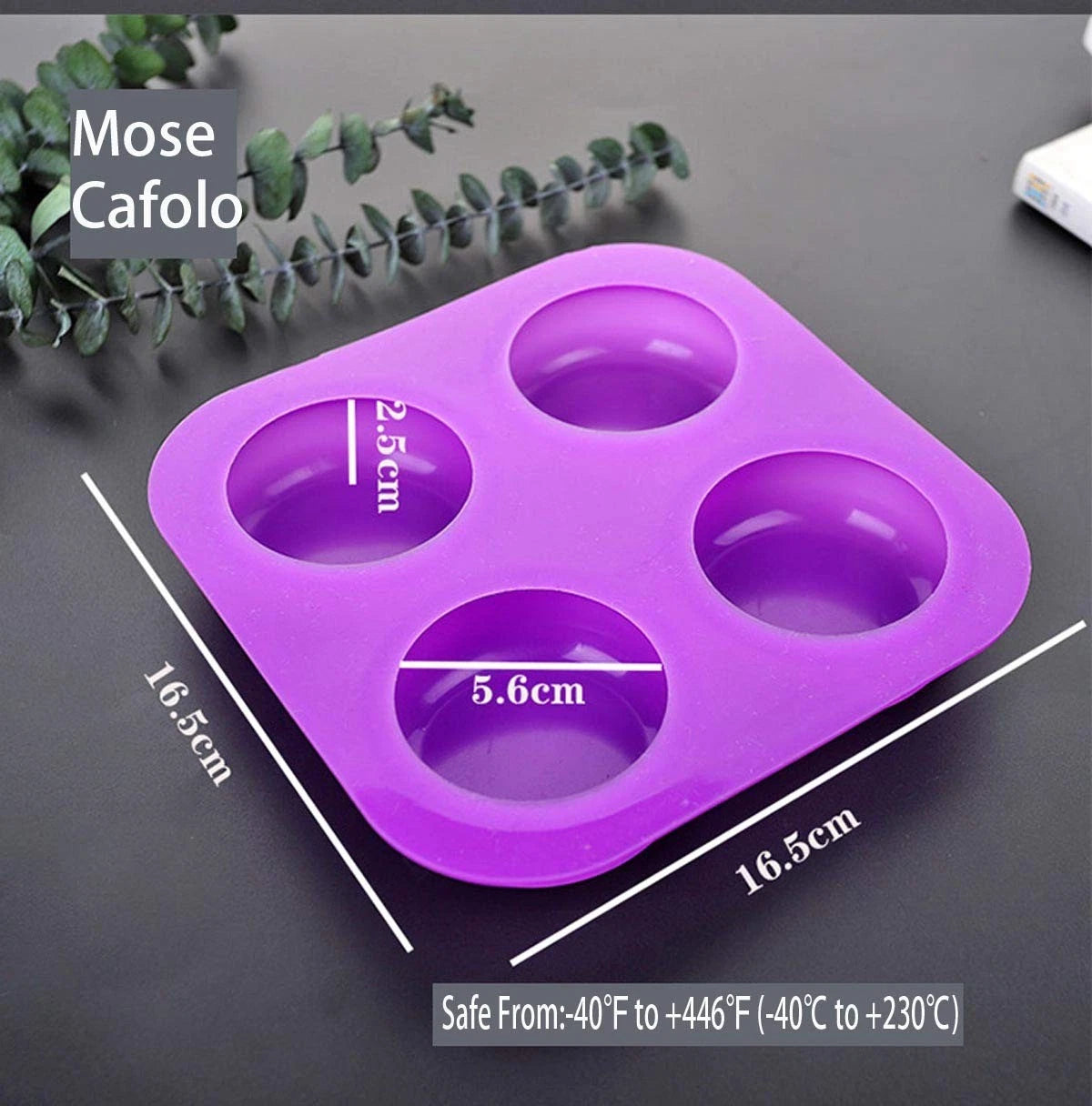 2 Pack 4 Cavity Round Silicone Molds Soap Bath Bomb 2pcs 4