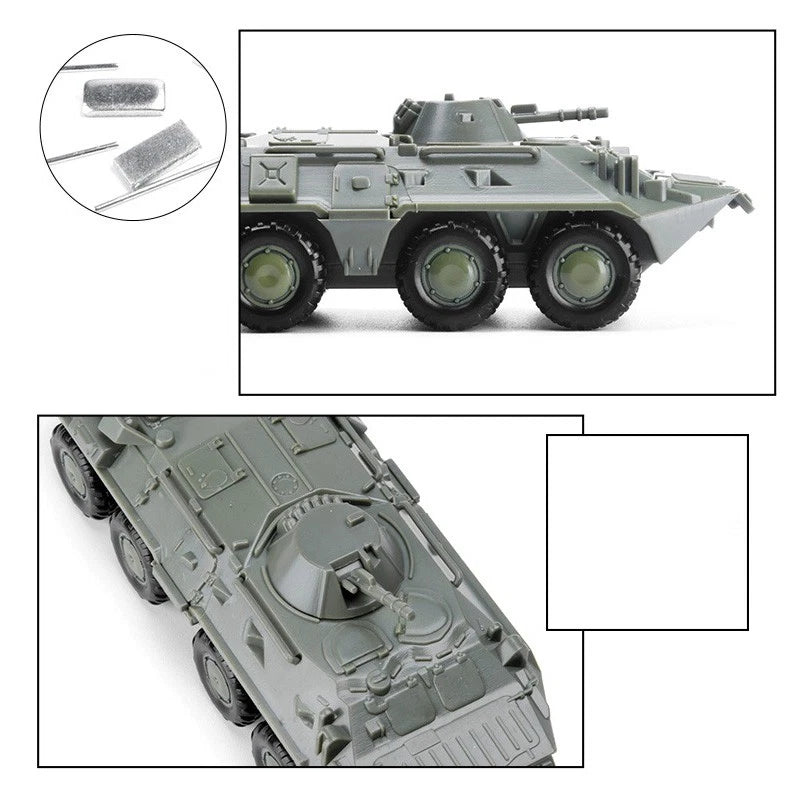 1:72 Plastic Movable BTR-80 Wheeled Armored Vehicle Model Kit Christmas Gifts