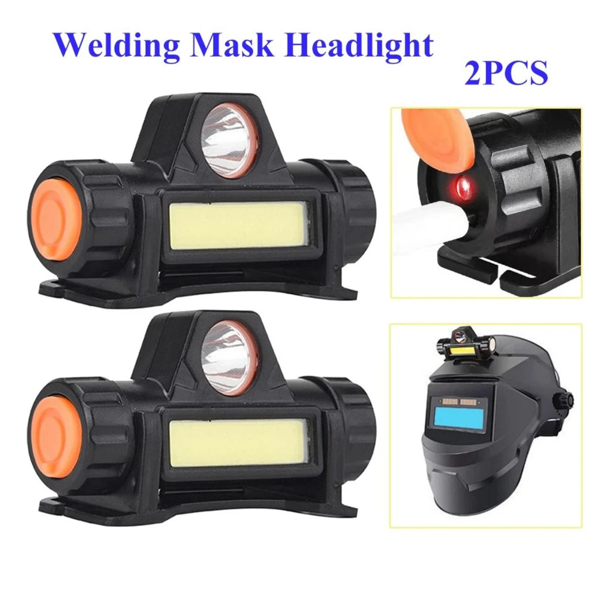 Replacement Automatic Dimming Headlight For Welding Helmet USB Rechargeable