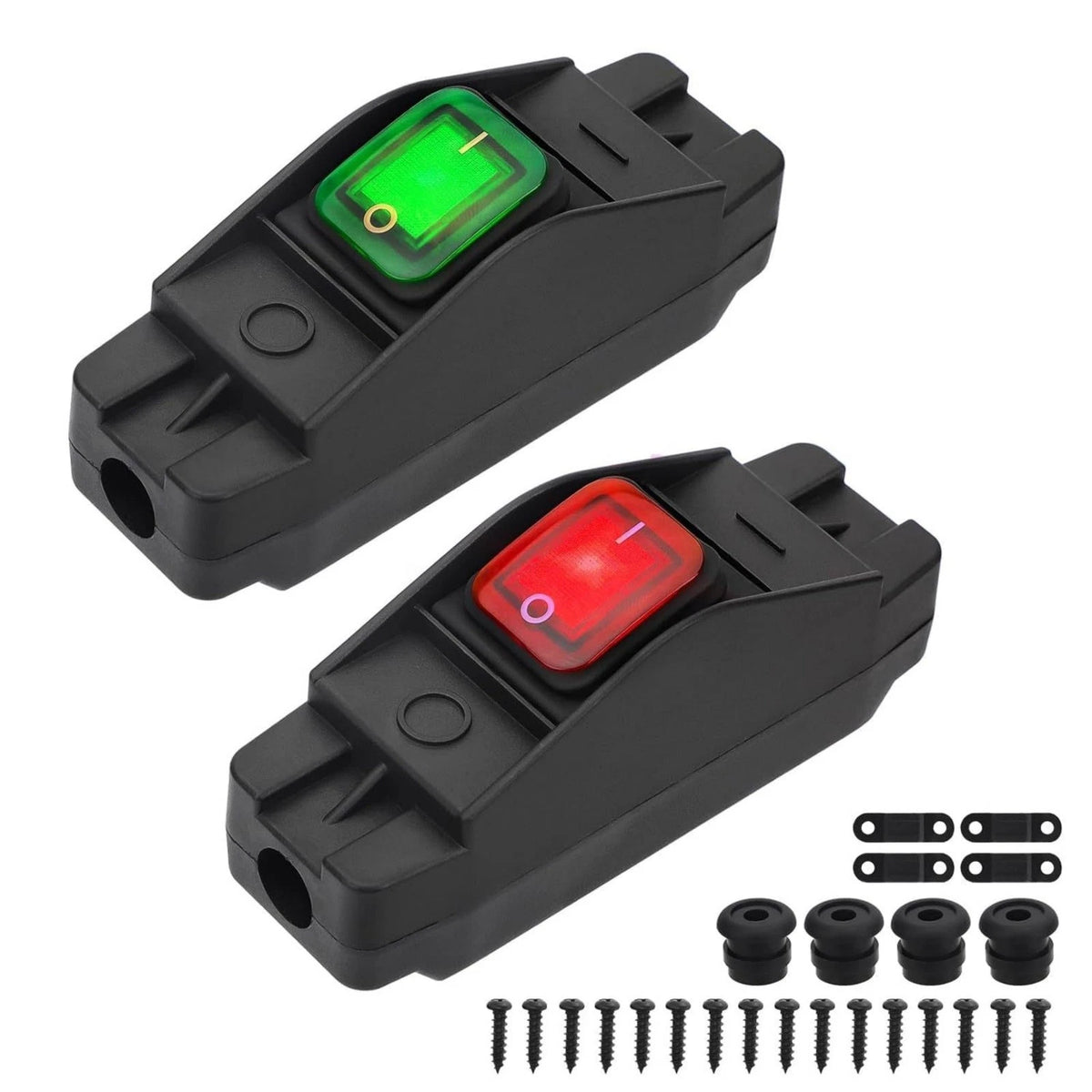 2PCS Waterproof Inline Switch 16A DC12-24V For Appliance Lamp Cord 14AWG 16AWG