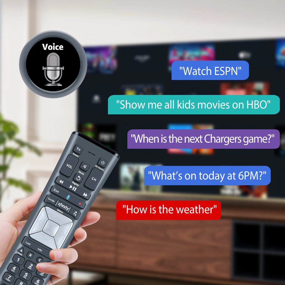 For Comcast/Xfinity XR11 Premium Voice Activated Cable TV Remote Control