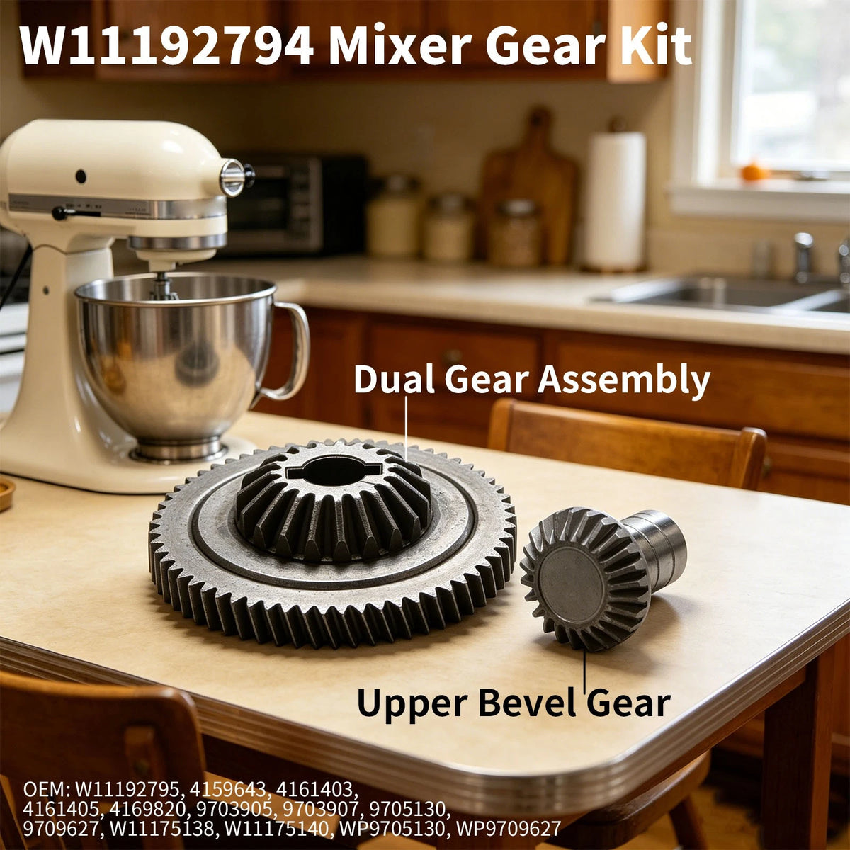 For KitchenAid Mixer Gear Hub Kit W11192794 4159643 Metal Set 3KSM150 4K45SS