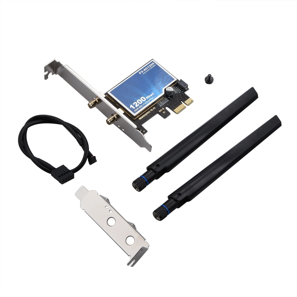 FV-AC1200 WiFi Adapter PCIe Dual Band 802.11ac Bluetooth 4.0 w/ 2 Antennas