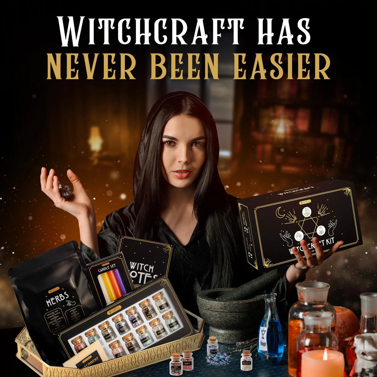 Wyspell Witchcraft Supplies Kit - 54PCS - Kit, Multicolor