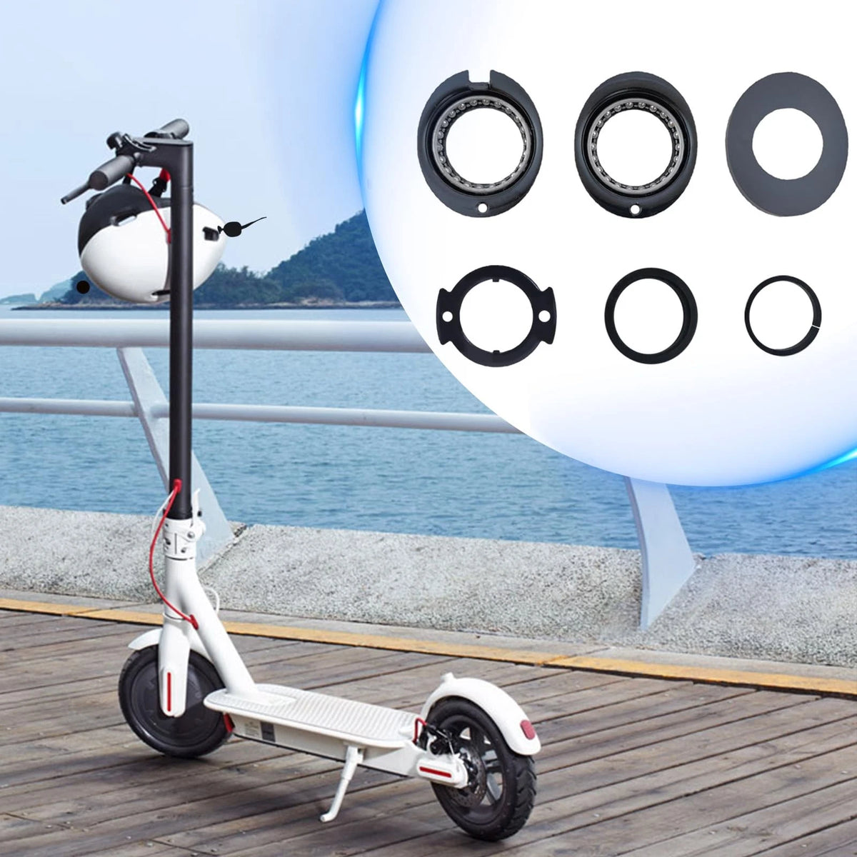 8 Set Steering Ball Bearing, Electric Scooter Fork Bearing Bowl Vertical Rod...