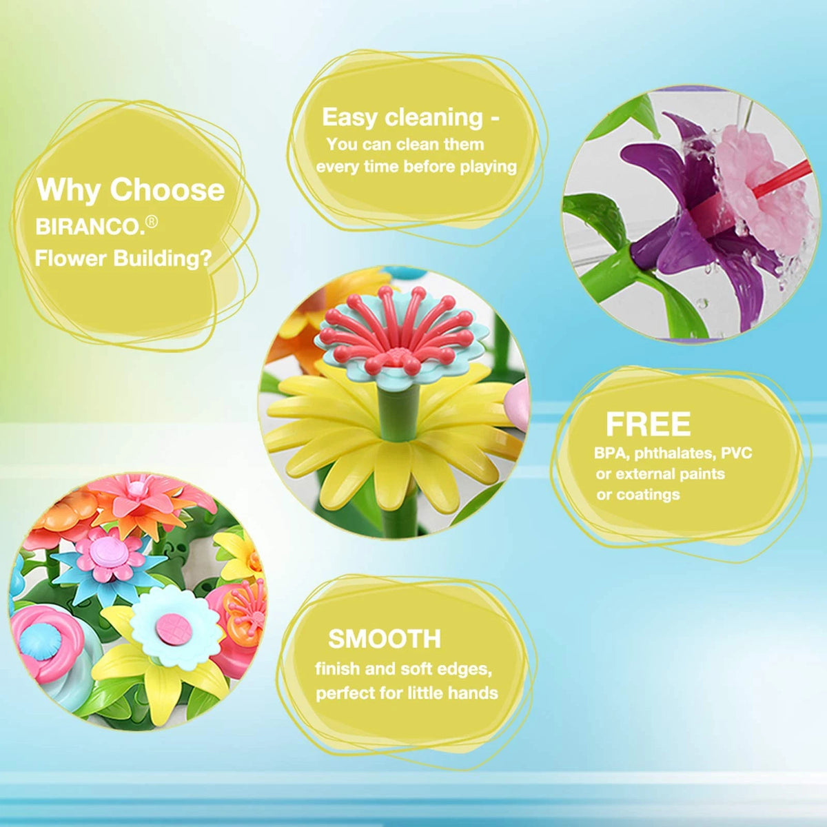 BIRANCO. Flower Garden Building Set - Grow up! Fun Medium, Multicolor