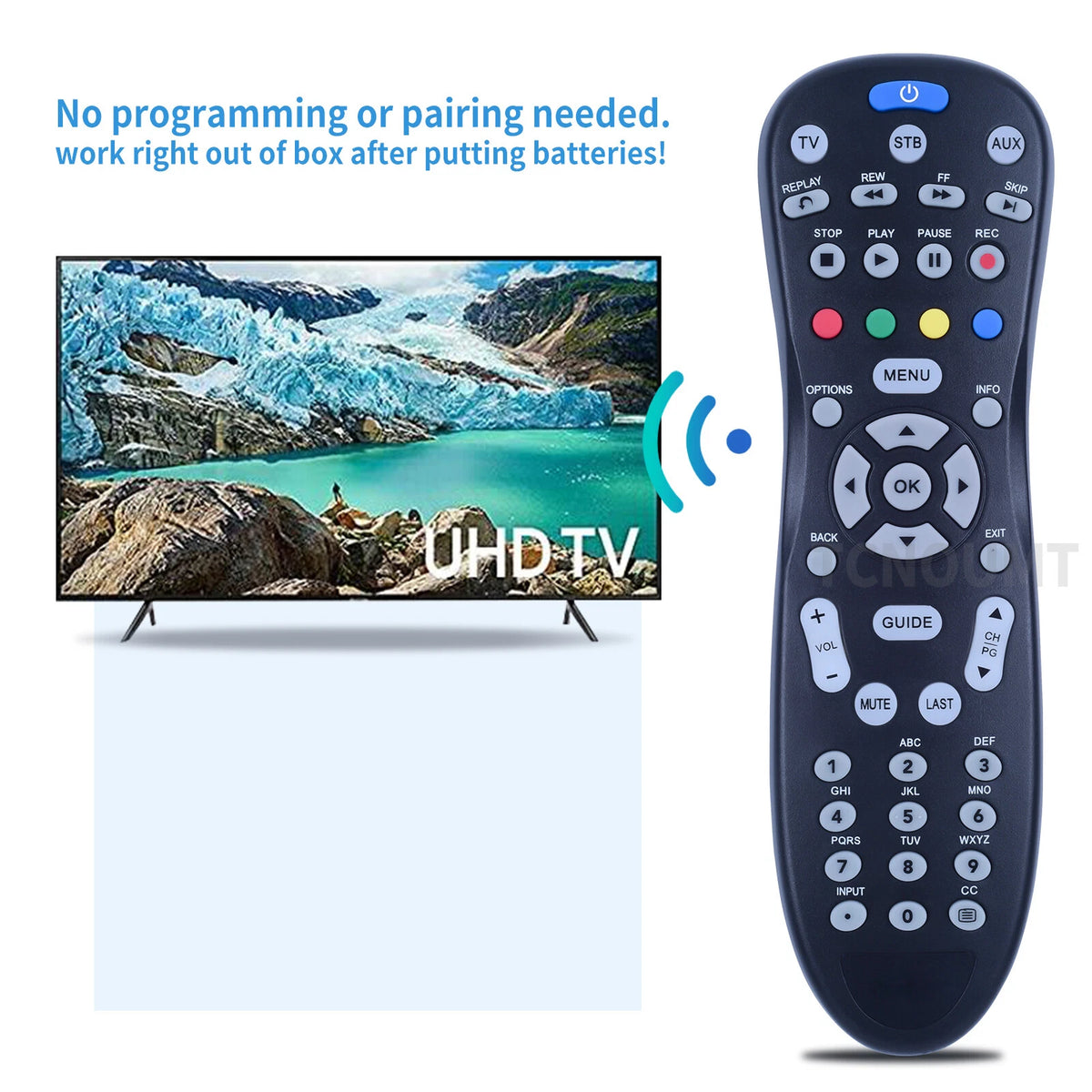 Universal For Entone RC45P-T2 Set Top Box Black Remote Control