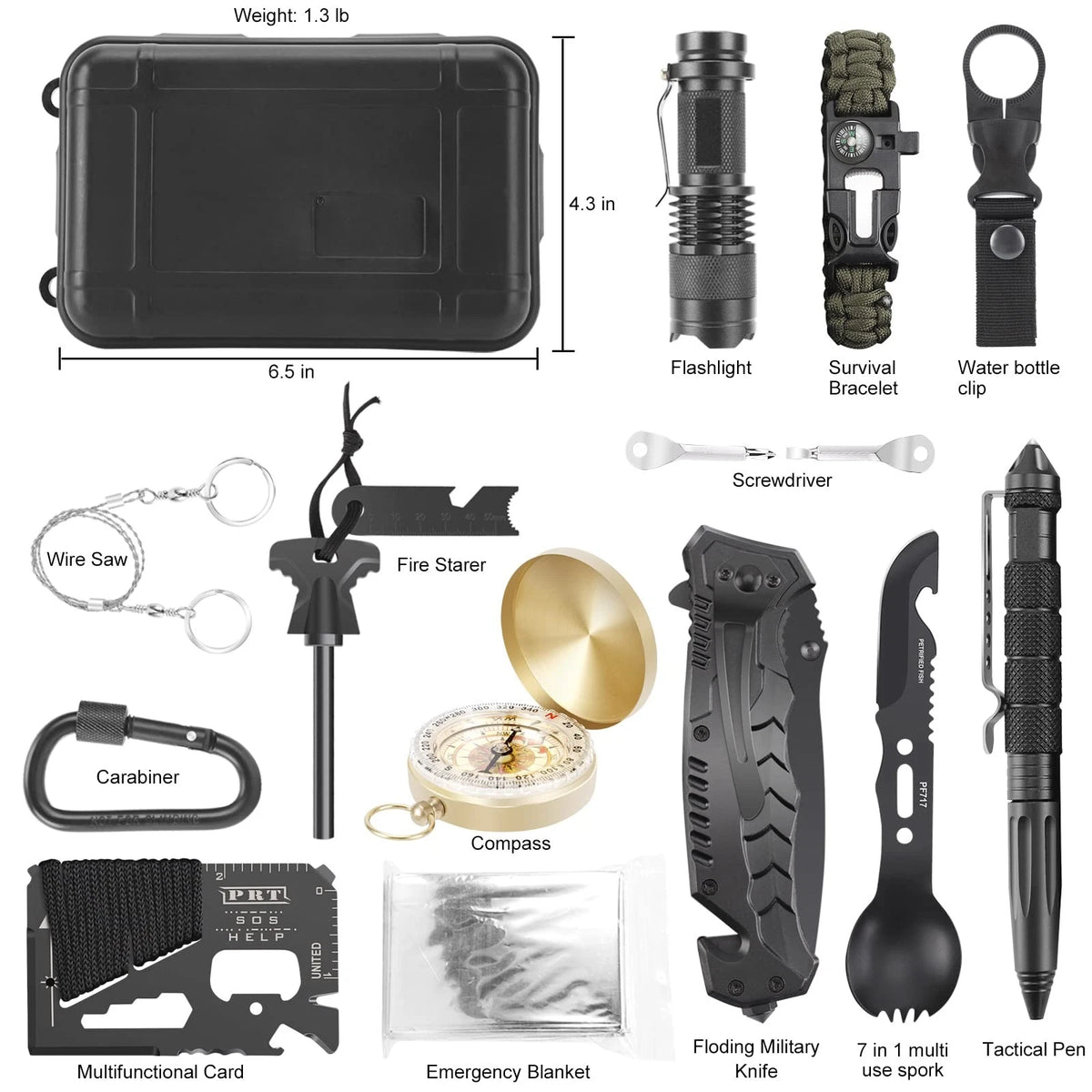 Survival kits 17 in 1, Emergency Gear and Equipment, Cool Large