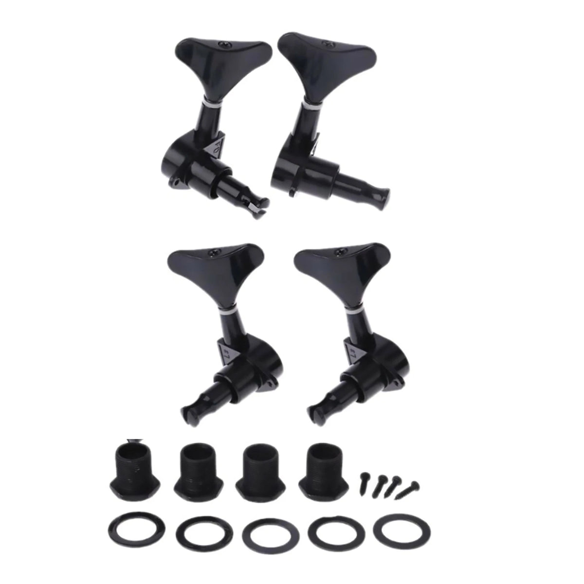 Black 2L+2R 4 Acoustic Guitar String Tuning Pegs Closed Gear Machine Heads E