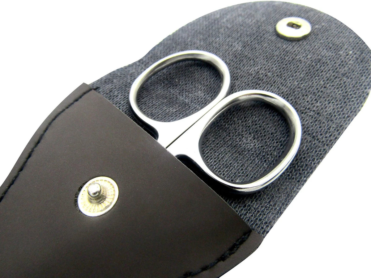 Rounded Stainless Steel Small Facial Hair Scissors, 3.7 Inches - Silver