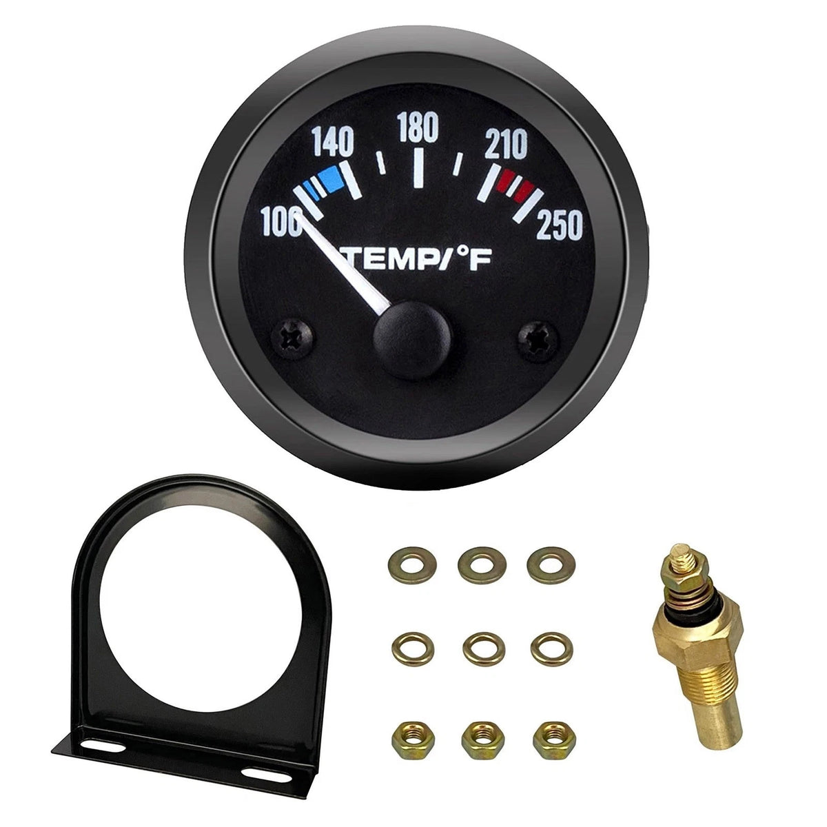 Water Temperature Gauge 52mm 12V 100-250F Mechanical Pointer Universal for Boat