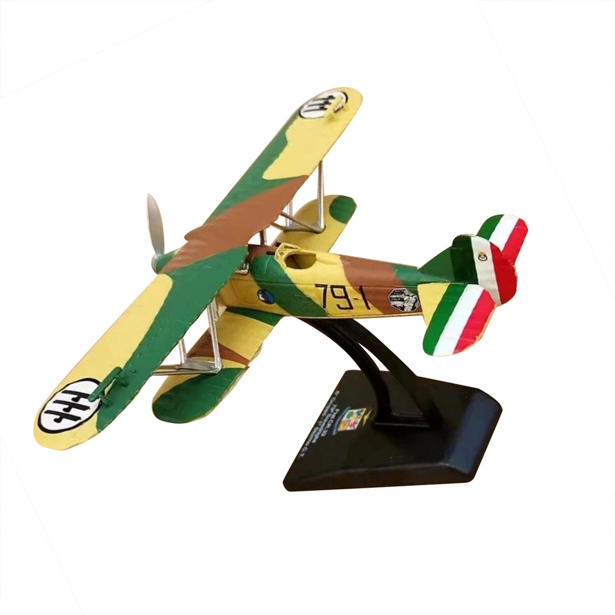 Italian FIAT CR.32 Freccia Biplane Fighter 1/72 Scale Alloy Model Toy with Stand