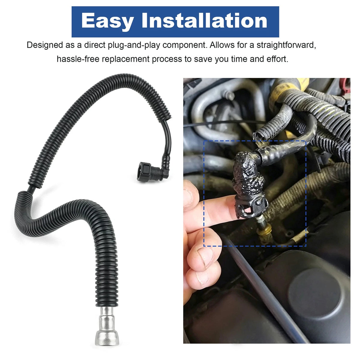 Fuel Feed Hose Assembly BV6Z-9J280-A ,809-009 for Ford Focus 2012-2018 2.0L