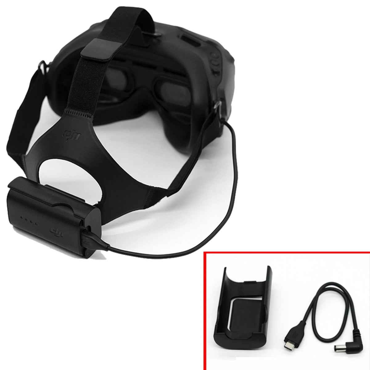 30cm Power Charging Cable+Battery Case Set For DJI FPV Combo Goggles V2 Glasses