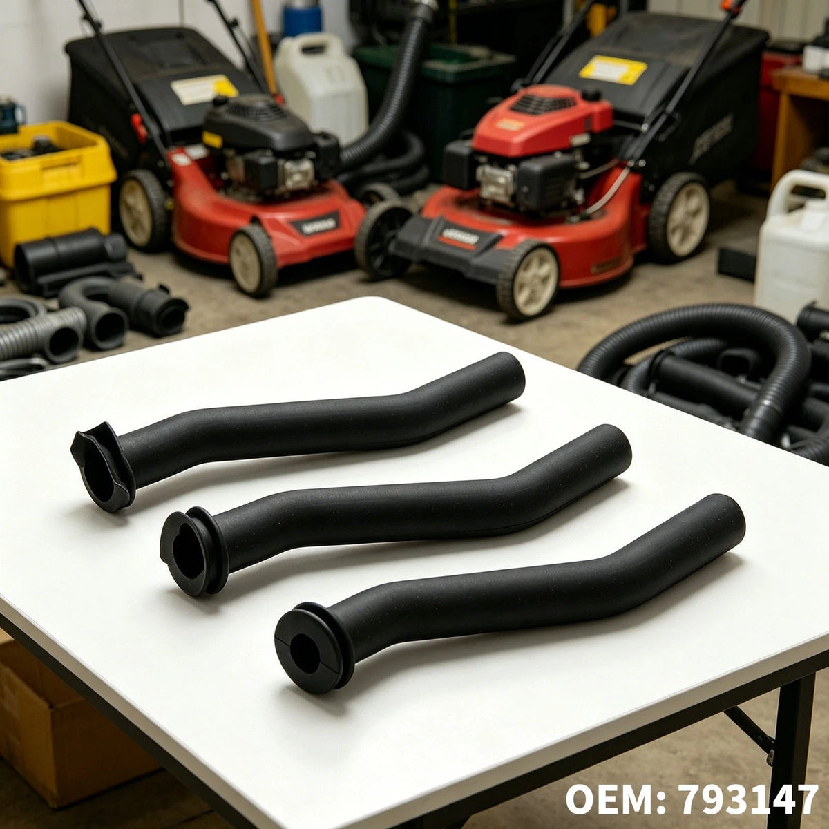For John Deere 3 Pack 793147 Fuel Pump Vacuum Hose Replacement Black Rubber