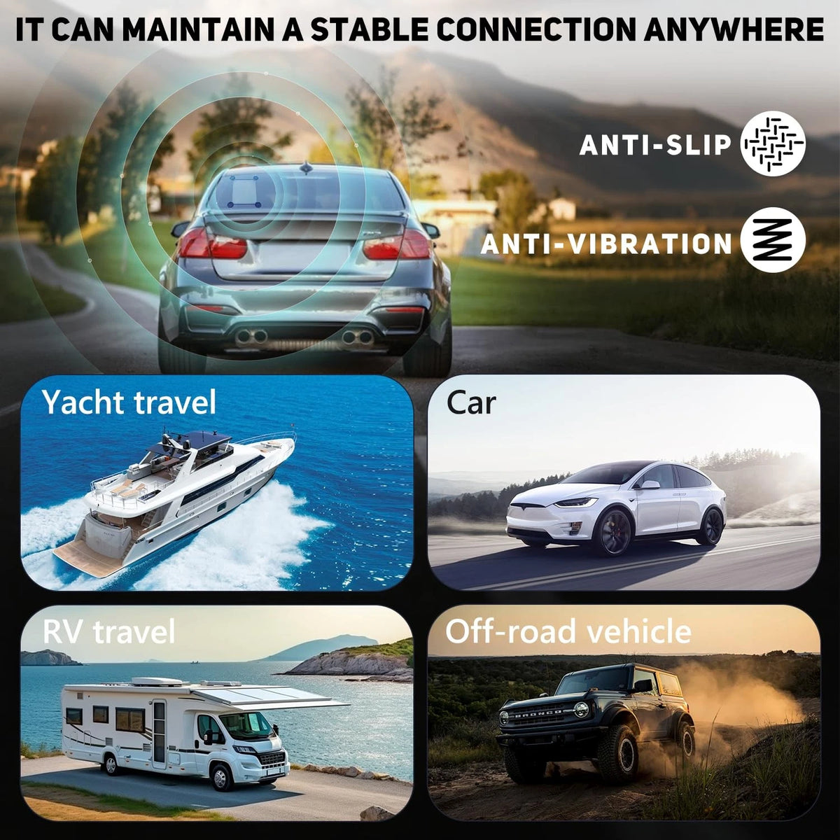 Starlink Mini Mount, Accessory for Car Sunroofs or Black