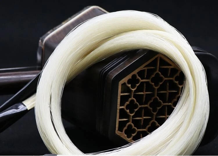 32'' Natural White Horse Hair Mongolia Tail Viola Cello Erhu Bow Hairs S