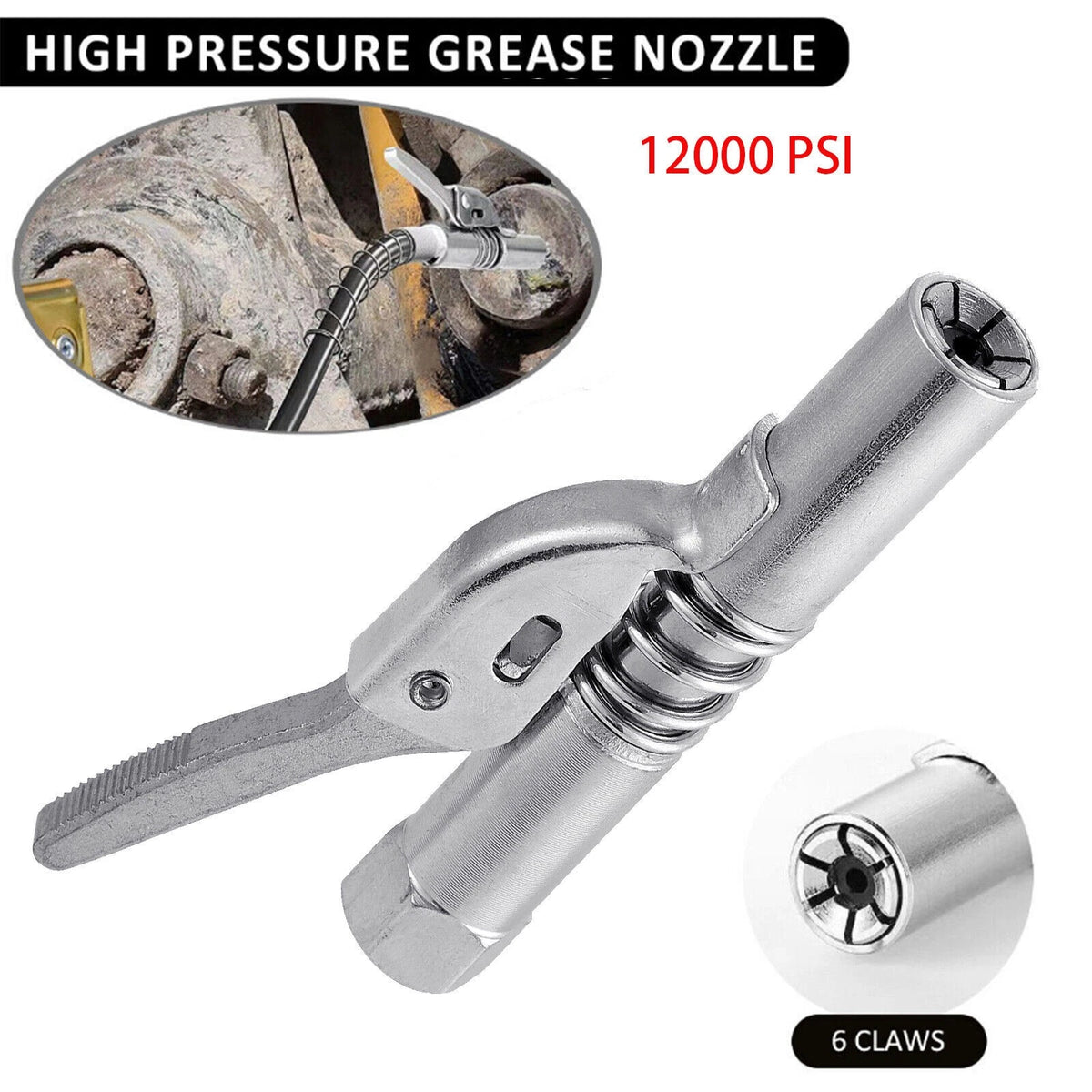 2PCS High-Pressure Quick Release Lock Oil Injection Nozzles 1/8" NPT Adapter