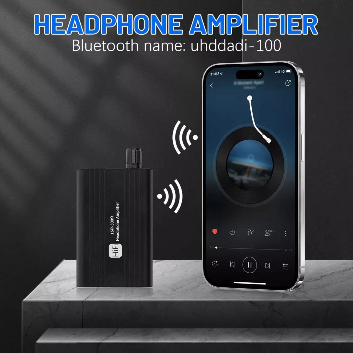 16Ω-300Ω HIFI Headphone Amplifier 3.5mm AUX Audio w/ USB Cable Earphone AMP