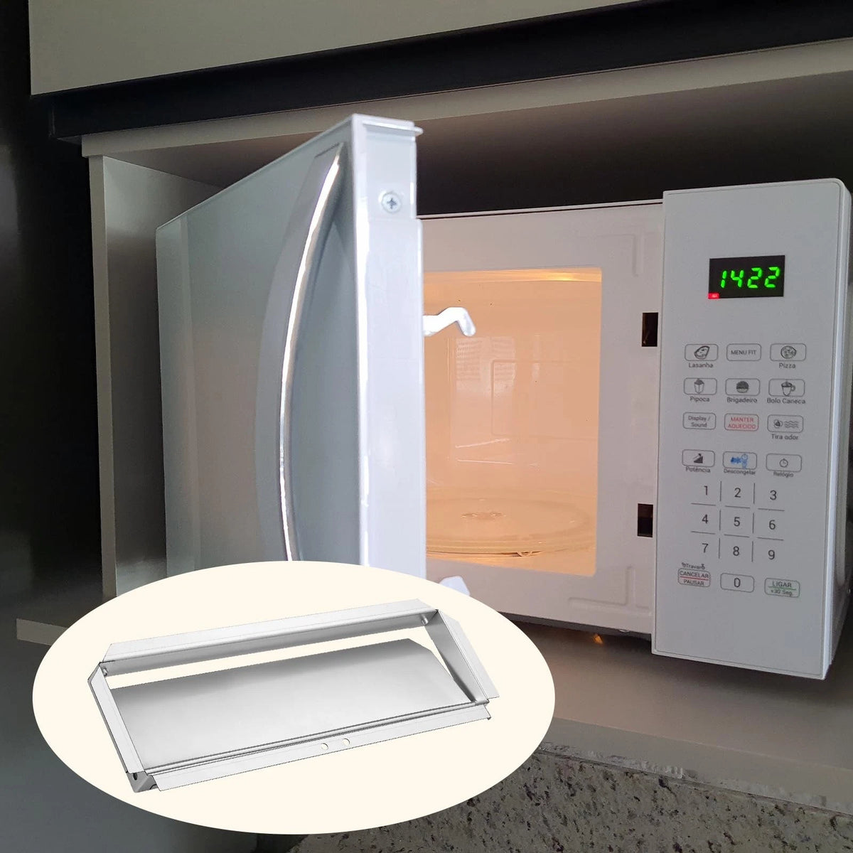Otoolling Microwave Exhaust Vent Kit Microwaves Damper Compatible Silver