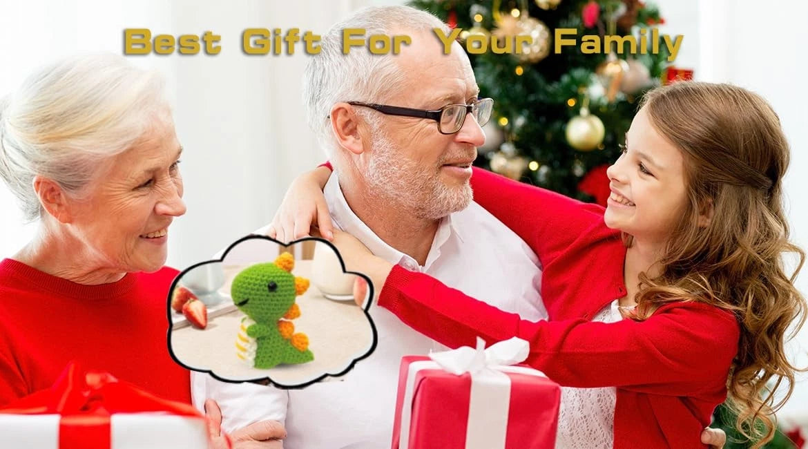 Kaaper Crochet Kit for Beginners Adults, Learn to Small, Green Dinosaur