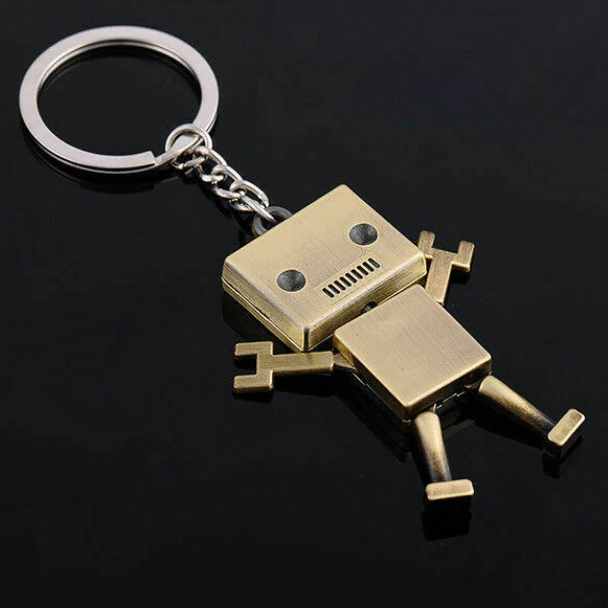 Mini Cute Movable Metal Robot Keychain Keyring Key Chain Ring Bag Purse Pendant