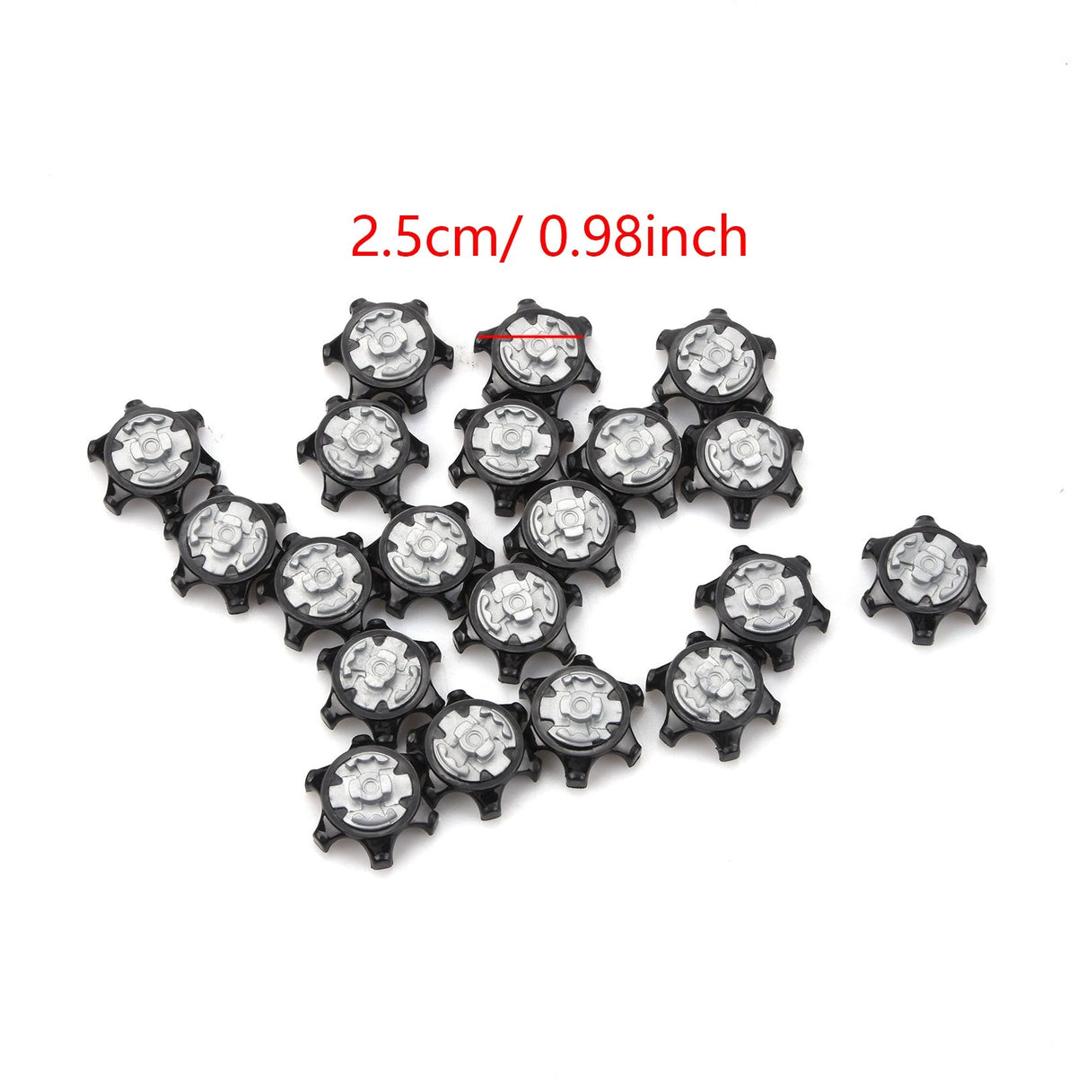 20Pcs Durable Plastic Golf Shoe Spikes Cleat Fast Twist Black Plastic