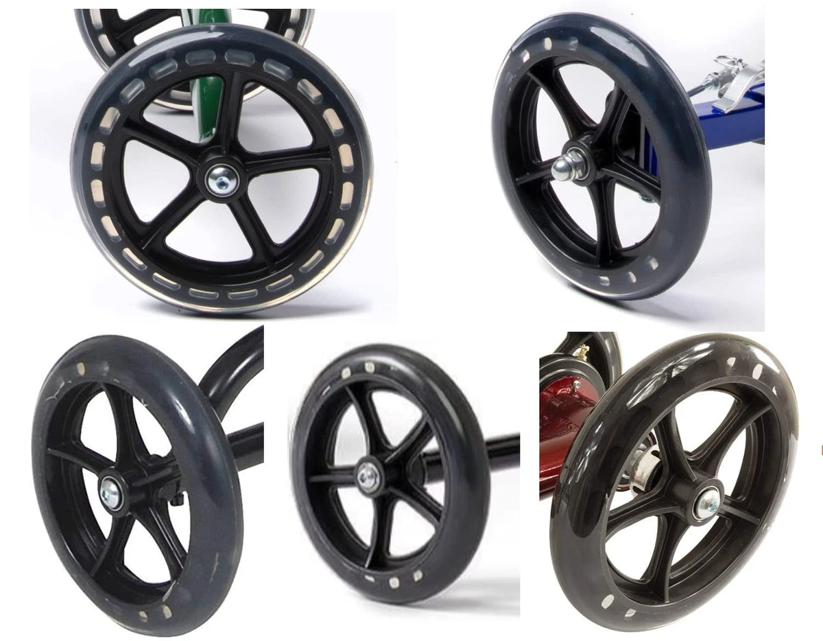 knee walker scooter replacement wheels,7.5 Inch 7 5 inch, Black+Transparent