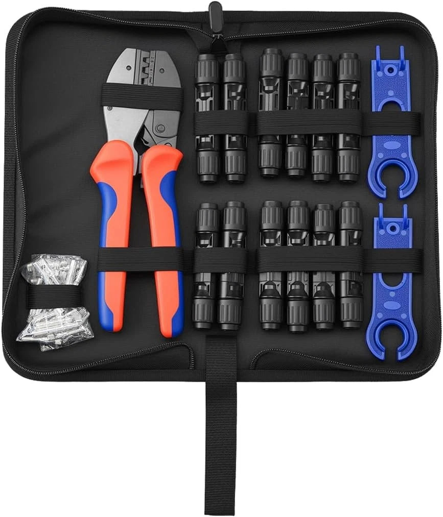 BougeRV Solar Crimper Tool Kit - 12 Pairs Connectors Kit, Black