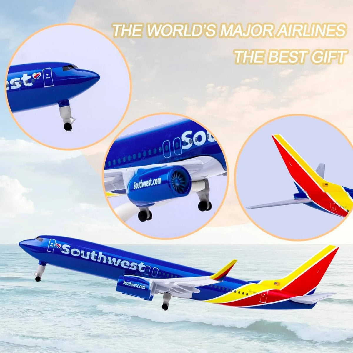 20cm 737 B737 Airline Diecast Airplane Model With Wheels Static Display
