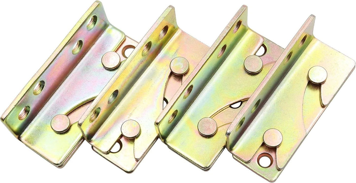 LBY Bed Rail Brackets with Circular 87 x 30mm(3.43''×1.18''), gold yellow