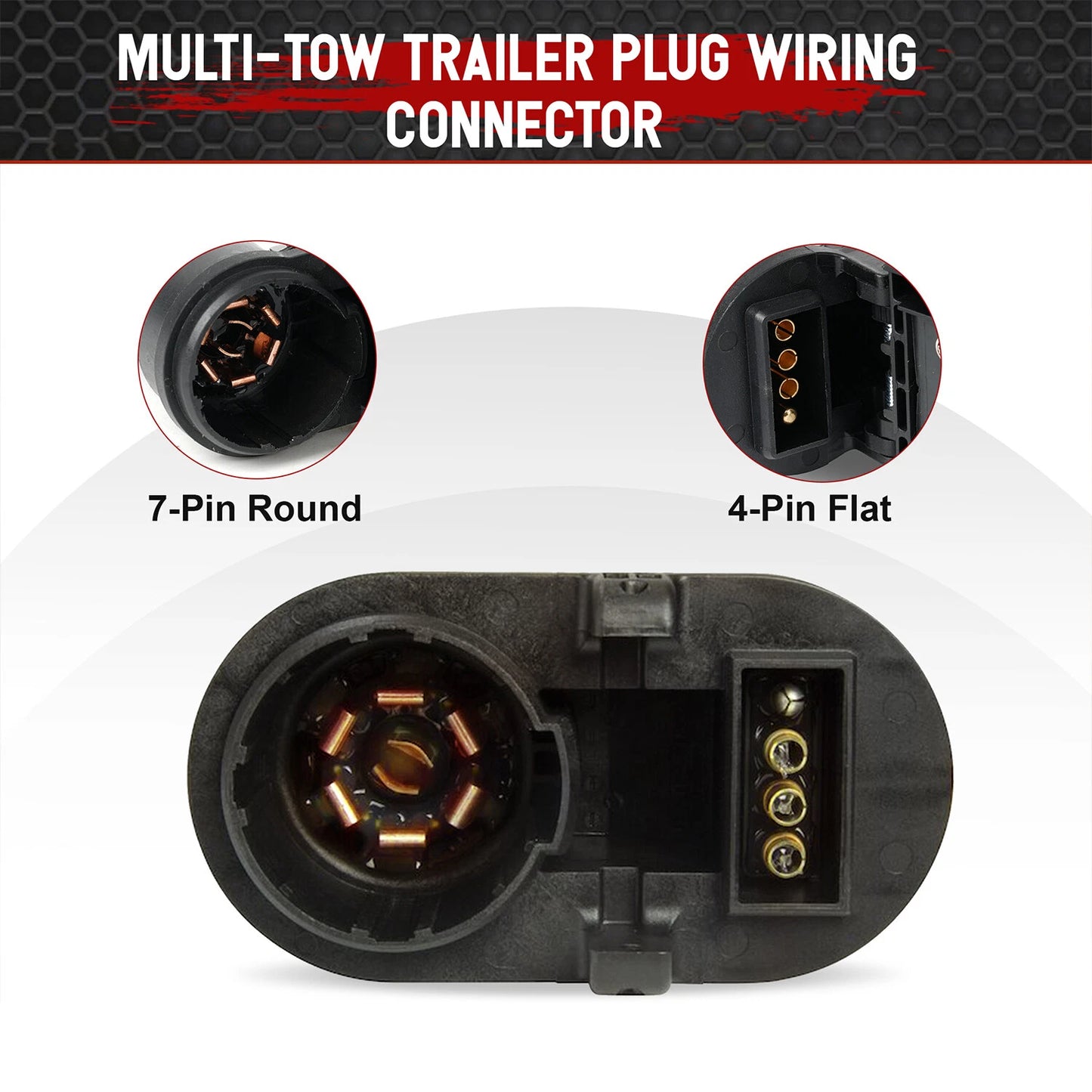 Multi Tow Trailer Receptacle Connector Plug Kit For Ford Ram Chevrolet