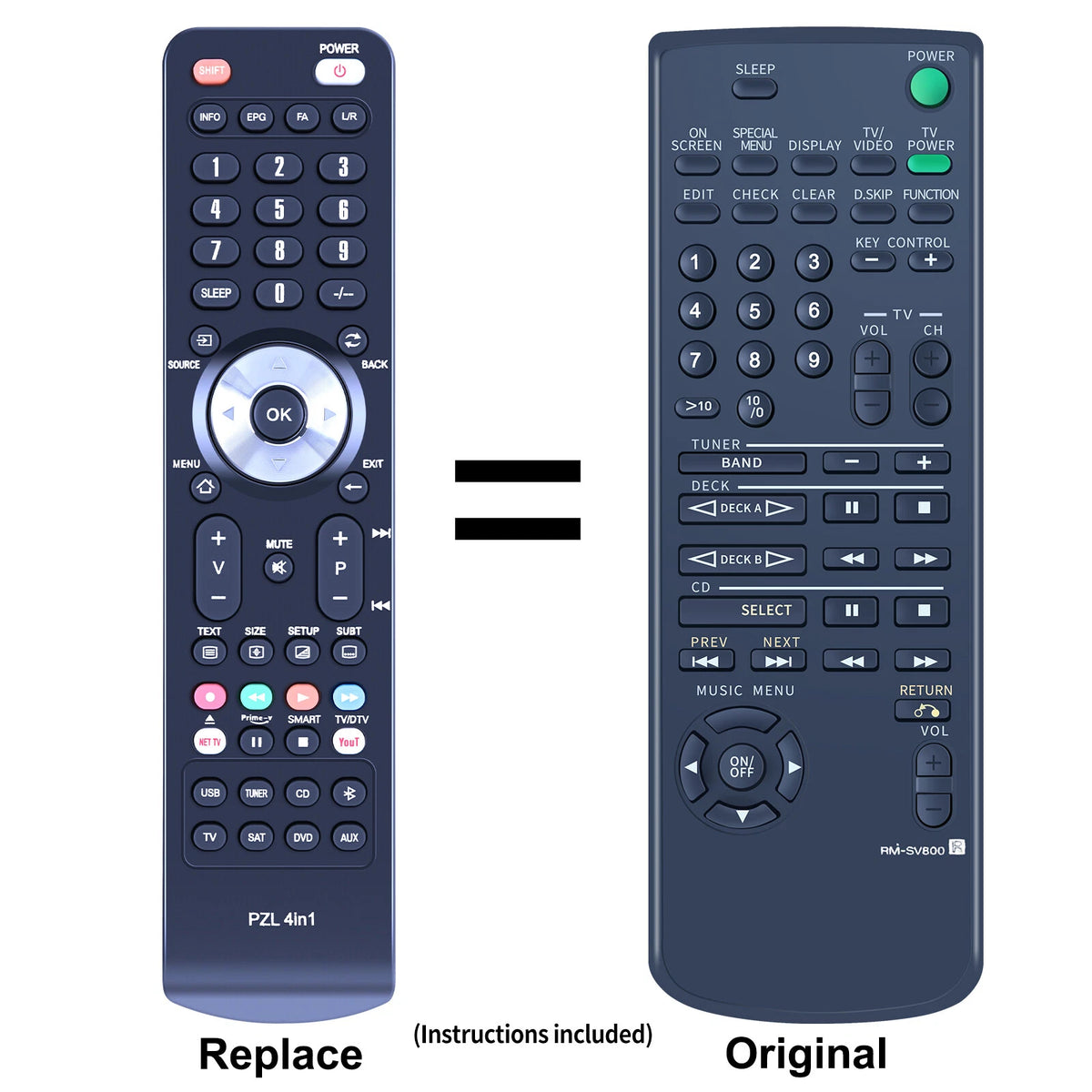 RM-SV800 Replacement Remote Control For SONY Audio System MHC-V909AV