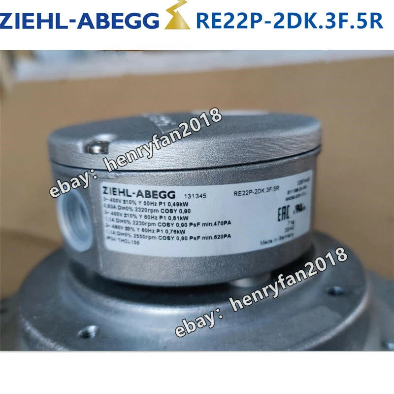 RE22P-2DK.3F.5R Ziehl-abegg 400V 0.49KW Cooling Fan For Siemens Servo Motor Fan