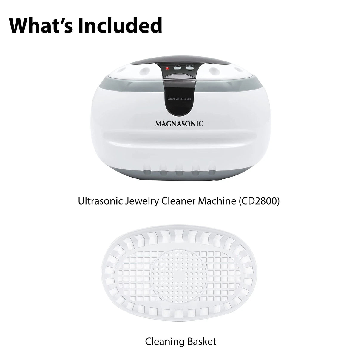 Magnasonic Professional Ultrasonic Jewelry Cleaner Machine, White