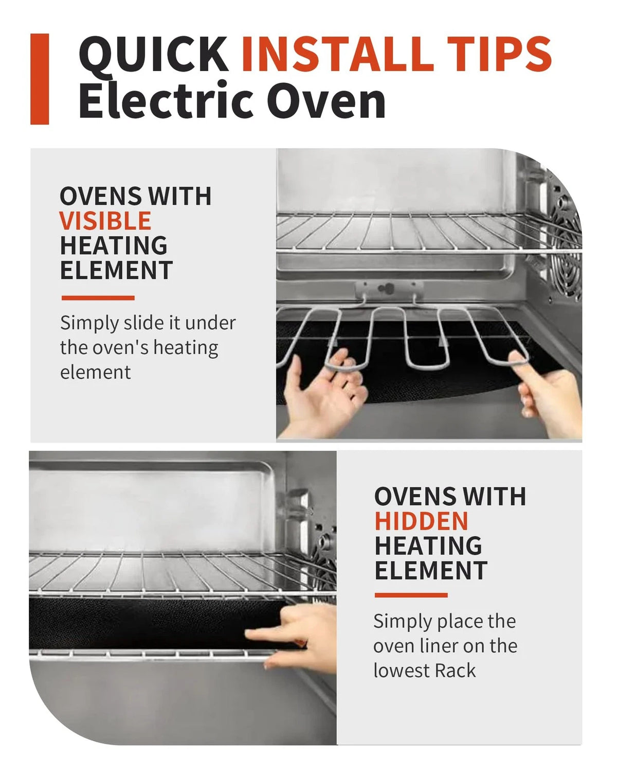 Oven Liners for Bottom of - 2 Pack Large Heavy 2 17”x25”, Black