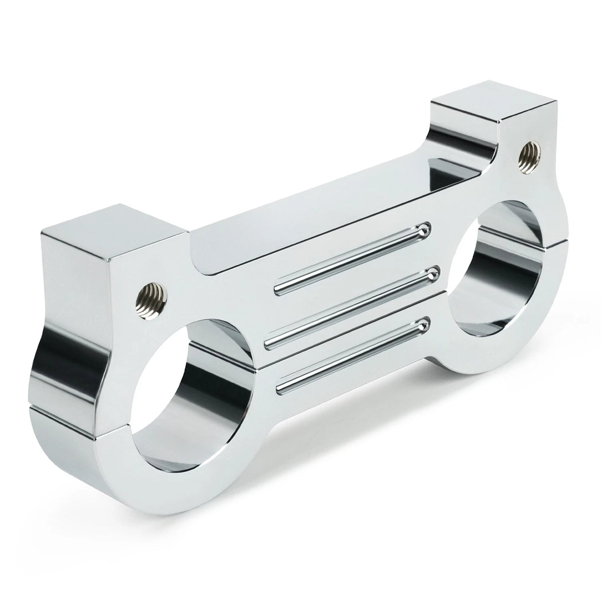 Chrome gauge relocation bracket for Harley-Davidson T-bars