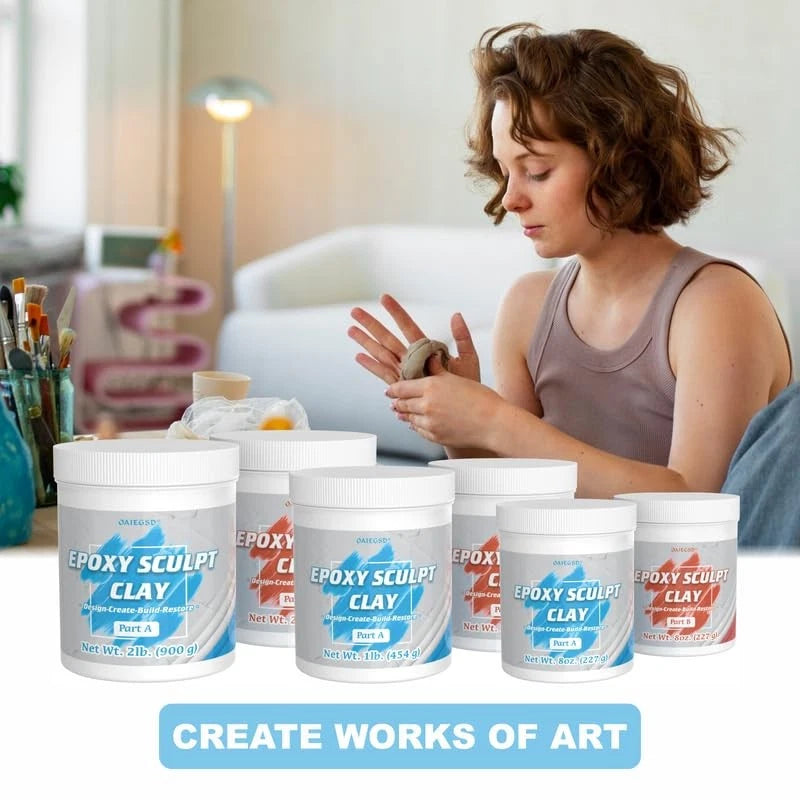 1 Pound White Epoxy Putty Sculpt Clay, 2 Part (A & B) Modeling 1 Pound,