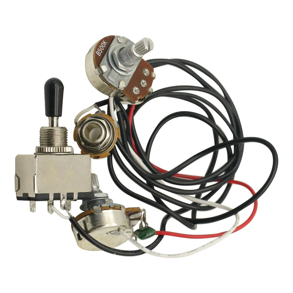 Electric Guitar Wiring Harness 3 Way Toggle Switch 1 Volume 1 Tone Big 500K...