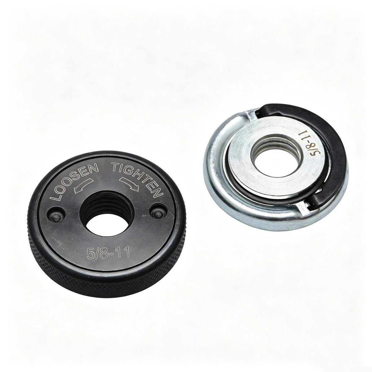 Replacement 5/8"-11 Angle Grinder Flange Nut Kit 2-Pack D-Ring & Knurled Nuts