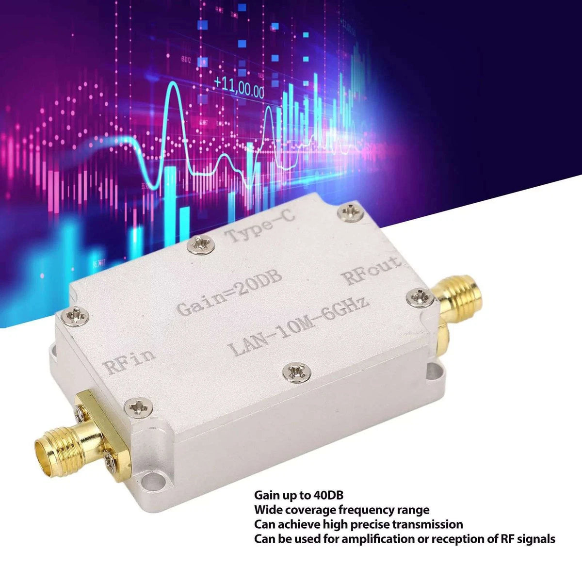 10M-6GHz RF Amplifier High Gain Driver Receiving Amplifier for GPS Receiver 40dB